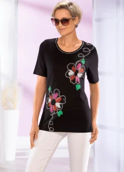 New BADER Shirt mit Glimmer-Effekt im Vorderteil SCHWARZ