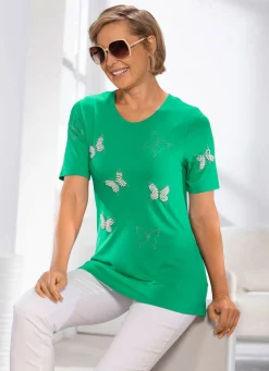 Online BADER Shirt mit interessanter Perlen- und Strasszier in 2 Farben GRÜN