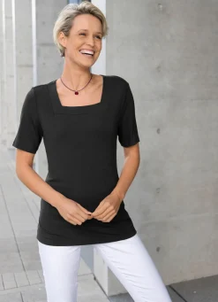 Sale BADER Shirt mit Karree-Ausschnitt SCHWARZ