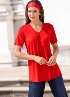 Clearance laurakent Shirt mit Kellerfalte in 2 Farben ROT