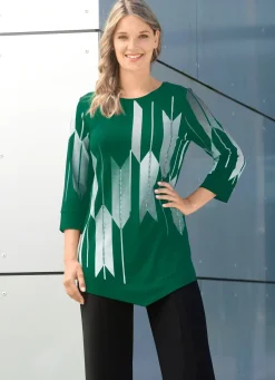 New BADER Shirt mit Kontrastdruck GRÜN-WEISS
