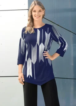 Best BADER Shirt mit Kontrastdruck MARINE-WEISS