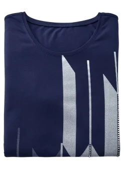 Best BADER Shirt mit Kontrastdruck MARINE-WEISS
