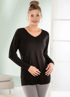 Outlet BADER Shirt mit langen Fledermausärmeln SCHWARZ