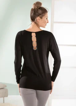 Outlet BADER Shirt mit langen Fledermausärmeln SCHWARZ