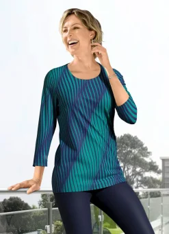 Discount KLAUS MODELLE MADE IN GERMANY Shirt mit 3/4-langen Ärmeln SMARAGD-MARINE
