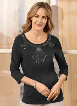 Online BADER Shirt mit 3/4-langen Ärmeln in 3 Farben SCHWARZ