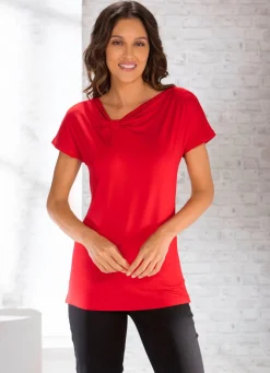 Outlet BADER Shirt mit leicht schrägem Halsausschnitt in 2 Farben ROT