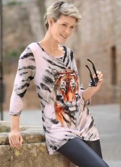 Hot BADER Shirt mit platziertem Tiermotiv SCHWARZ-GRAU