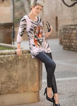 Hot BADER Shirt mit platziertem Tiermotiv SCHWARZ-GRAU