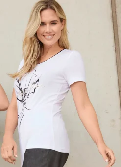 Hot BADER Shirt mit Plättchenzier WEISS