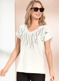 Clearance BADER Shirt mit Plättchenzier ECRU