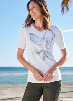 Sale BADER Shirt mit Plättchenzier WEISS