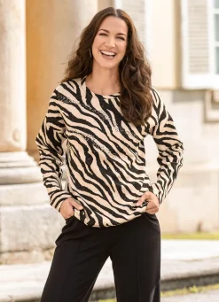 Sale BADER Shirt mit Plättchenzier im Vorderteil SCHWARZ-BEIGE
