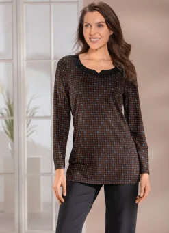 Sale BADER Shirt mit raffiniertem Halsausschnitt SCHWARZ-MESSING