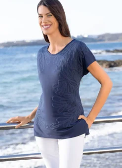 Clearance BADER Shirt mit Relief-Druck MARINE