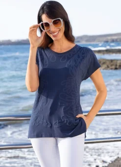 Clearance BADER Shirt mit Relief-Druck MARINE