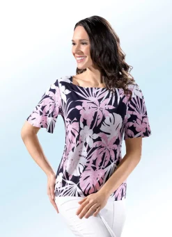 Discount KLAUS MODELLE MADE IN GERMANY Shirt mit Relief-Druck MARINE-ROSÉ