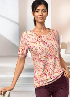 New KLAUS MODELLE MADE IN GERMANY hirt it runde Haauchnitt ECRU-FUCHSIA-BUNT