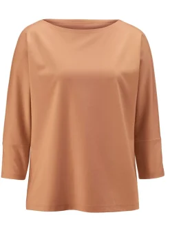 Outlet KLAUS MODELLE MADE IN GERMANY Shirt mit rundem Halsausschnitt CAMEL