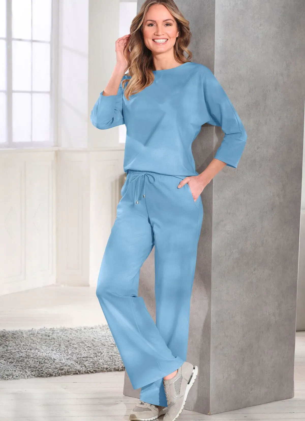 Best KLAUS MODELLE MADE IN GERMANY Shirt mit rundem Halsausschnitt HELLBLAU
