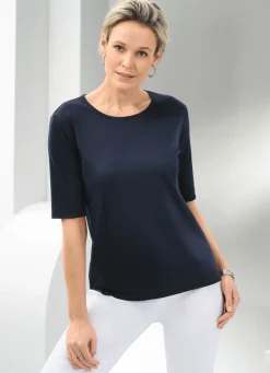 Sale BADER Shirt mit rundem Halsausschnitt in 10 Farben MARINE