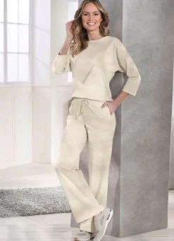 Hot KLAUS MODELLE MADE IN GERMANY Shirt mit rundem Halsausschnitt BEIGE