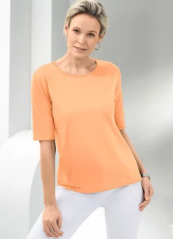 Online BADER Shirt mit rundem Halsausschnitt in 10 Farben APRICOT