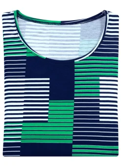 Clearance BADER Shirt mit Rundhalsausschnitt in 3 Farben MARINE-GRÜN-WEISS