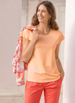 New KLAUS MODELLE MADE IN GERMANY Shirt mit Rundhalsausschnitt APRICOT
