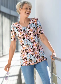 Clearance BADER Shirt mit Schlingenknopfverschluss MULTICOLOR