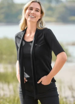 Sale BADER Shirt mit Schluppe in 3 Farben SCHWARZ
