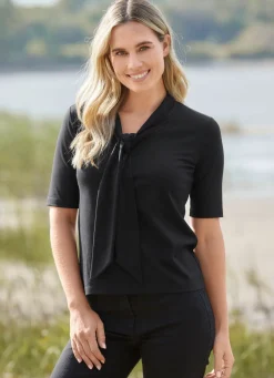 Sale BADER Shirt mit Schluppe in 3 Farben SCHWARZ