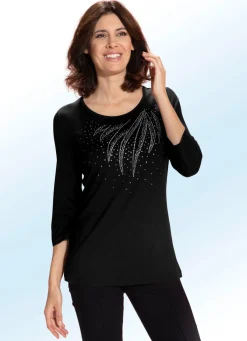 Online BADER Shirt mit schmückender Steinzier in 2 Farben SCHWARZ