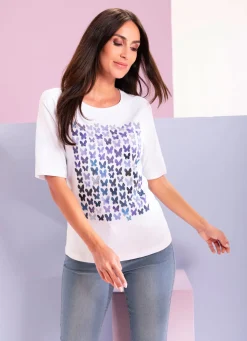 Online BADER Shirt mit Schmucksteinzier WEISS