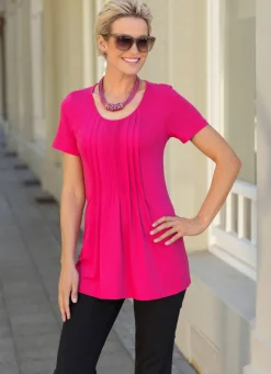 Hot BADER Shirt mit schöner Biesenzier in 2 Farben PINK