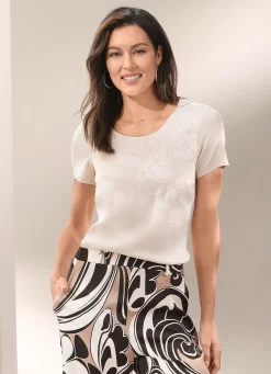 Discount Tizia Shirt mit Seitenschlitzen SAND