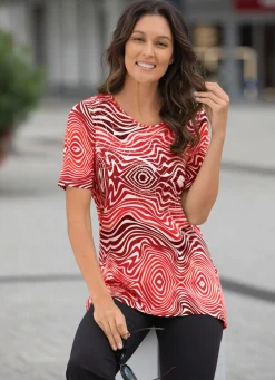 BADER Shirt mit silberfarbener Folie im Vorderteil in 2 Farben ROT-WEISS
