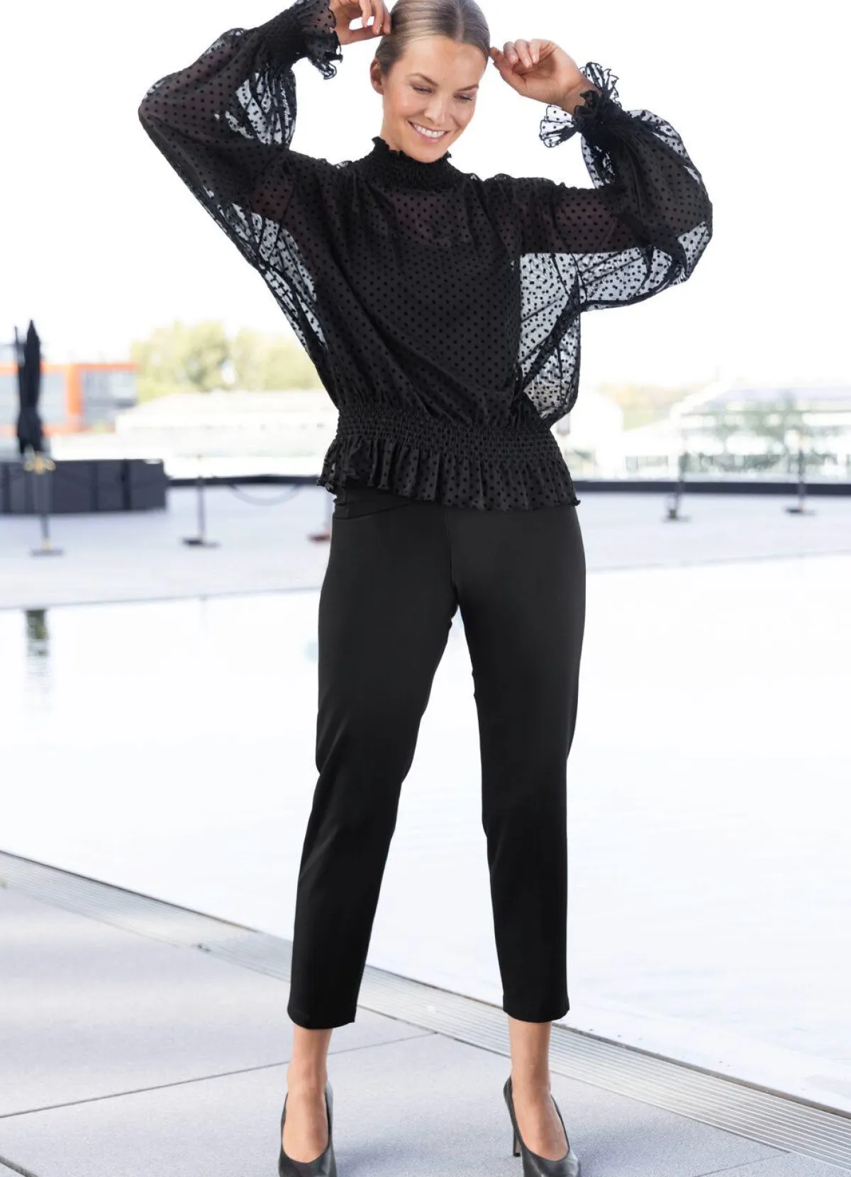 Sale Tizia Shirt mit Stehkragen SCHWARZ