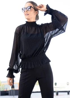 Sale Tizia Shirt mit Stehkragen SCHWARZ