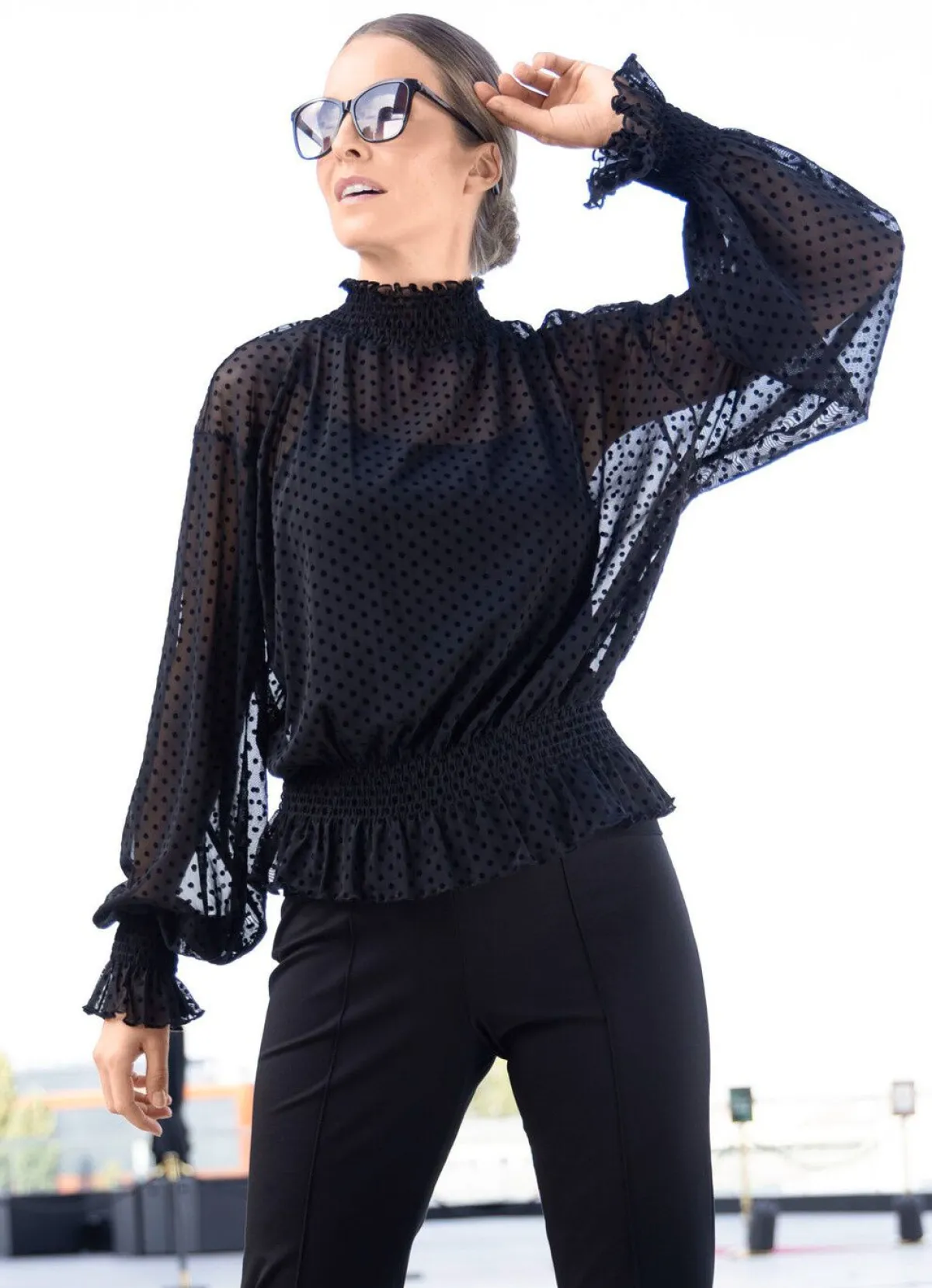 Sale Tizia Shirt mit Stehkragen SCHWARZ