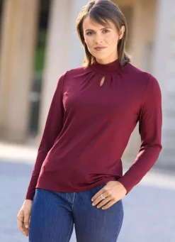 New BADER Shirt mit Stehkragen in 2 Farben BORDEAUX