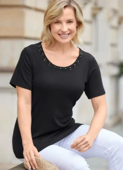 Hot BADER Shirt mit Strasssteinchen SCHWARZ