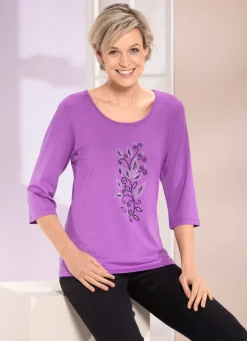 Outlet BADER Shirt mit Strasssteinen in 2 Farben LILA