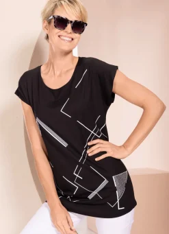 New BADER Shirt mit Strasszier SCHWARZ