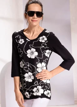 Clearance BADER Shirt mit Strasszier SCHWARZ
