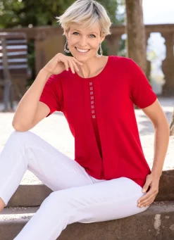 Online BADER Shirt mit Strasszier ROT