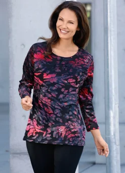 New BADER Shirt mit unterlegtem, schwarzem Abschluss SCHWARZ-ROT-ANTHRAZIT
