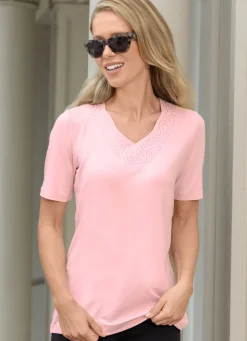 Best BADER Shirt mit V-Ausschnitt ROSA