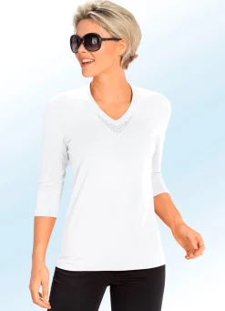 BADER Shirt mit V-Ausschnitt in 5 Farben WEISS